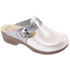 Ledi Anatomic Tamancos Mules, sapatilhas de couro, mulher, Pérola prateada Ledi Anatomic Tamancos Mules, sapatilhas de couro, mulher, Pérola prateada