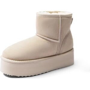 DREAM PAIRS Botas Clássicas de Plataforma de Camurça Genuína para Mulheres Impermeáveis Fuzzy Botas de Inverno de Tornozelo para Neve com Lacinhos Forro de Pele Sintética, Areia, 39 EU DREAM PAIRS Botas Clássicas de Plataforma de Camurça Genuína para Mulheres Impermeáveis Fuzzy Botas de Inverno de Tornozelo para Neve com Lacinhos Forro de Pele Sintética, Areia, 39 EU