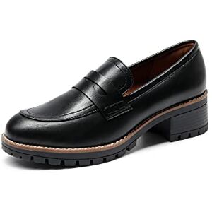 DREAM PAIRS Mocassins mulher salto de plataforma sapatos salto baixo confortos elegantes e para trabalho, tamanho 38,5, preto-PU, SDLS2319W DREAM PAIRS Mocassins mulher salto de plataforma sapatos salto baixo confortos elegantes e para trabalho, tamanho 38,5, preto-PU, SDLS2319W
