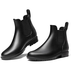 DREAM PAIRS Botas de Água para Mulher Chelsea Sapatos de Chuva Impermeáveis Wellington Botins de Borracha de Moda Flexíveis e Antiderrapantes, Preto, 37 EU DREAM PAIRS Botas de Água para Mulher Chelsea Sapatos de Chuva Impermeáveis Wellington Botins de Borracha de Moda Flexíveis e Antiderrapantes, Preto, 37 EU