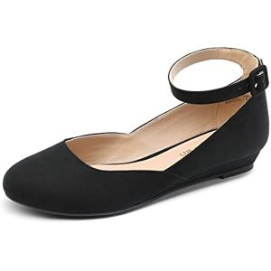 DREAM PAIRS Mulher Revona Cunha Baixa com Fivela no Tornozelo Sapatos Planos, 39 UE DREAM PAIRS Mulher Revona Cunha Baixa com Fivela no Tornozelo Sapatos Planos, 39 UE