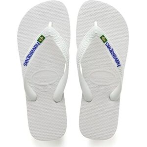 Havaianas Logótipo do Brasil, chinelos cônicos, confortáveis e duráveis, tiras com bandeira do Brasil e sola antiderrapante com faixas coloridas, adultos unissexo Havaianas Logótipo do Brasil, chinelos cônicos, confortáveis e duráveis, tiras com bandeira do Brasil e sola antiderrapante com faixas coloridas, adultos unissexo