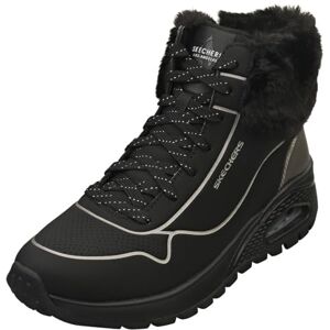 Skechers Uno Rugged Fall Shimmer Botas para mulher, Durabuck pele sintética Duraleather metálica preta, UE 41 Skechers Uno Rugged Fall Shimmer Botas para mulher, Durabuck pele sintética Duraleather metálica preta, UE 41