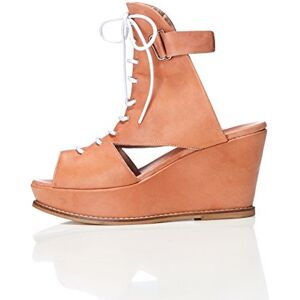find. Bree Open-Toe Pumps, sandálias de cunha mulher, Castanho Nude find. Bree Open-Toe Pumps, sandálias de cunha mulher, Castanho Nude