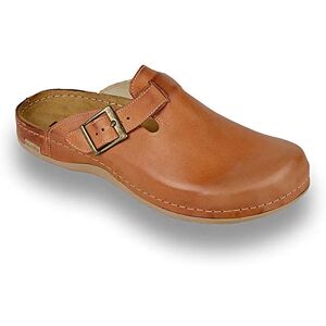 LEON 707 Tamancos sapatos de couro para homem, castanho, UE 43 LEON 707 Tamancos sapatos de couro para homem, castanho, UE 43