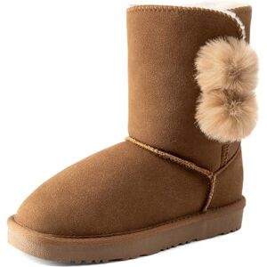 DREAM PAIRS Botas de neve botins inverno meninos meninas com forro quente, Castanho claro DREAM PAIRS Botas de neve botins inverno meninos meninas com forro quente, Castanho claro