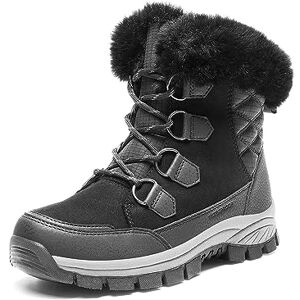 DREAM PAIRS Botas de neve impermeáveis para mulher, de pele sintética, acolhedoras, quentes, isoladas, com cordones, a meio da panturrilha, sapatos ao ar livre para caminhar e caminhadas, Preto, 42 UE DREAM PAIRS Botas de neve impermeáveis para mulher, de pele sintética, acolhedoras, quentes, isoladas, com cordones, a meio da panturrilha, sapatos ao ar livre para caminhar e caminhadas, Preto, 42 UE
