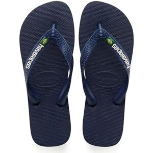 Havaianas Logotipo Brasil, Chinelos Icônicos, Confortáveis e Duráveis, Tiras com Bandeira do Brasil e Sola Antiderrapante com Listras Coloridas, Adultos Unisexo, Azul-marinho, 33/34 UE Havaianas Logotipo Brasil, Chinelos Icônicos, Confortáveis e Duráveis, Tiras com Bandeira do Brasil e Sola Antiderrapante com Listras Coloridas, Adultos Unisexo, Azul-marinho, 33/34 UE