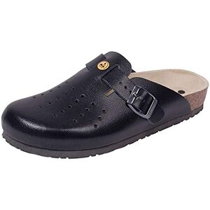 Weeger ESD Clog Perf. 48519 Tamancos de couro Nobuck unissexo, Preto Weeger ESD Clog Perf. 48519 Tamancos de couro Nobuck unissexo, Preto