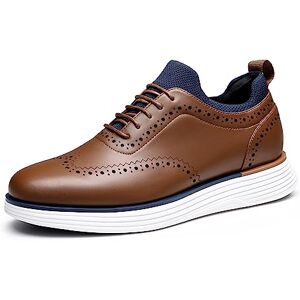 Bruno Marc Sapatos com Cadarço Respiráveis Sapatilhas de Vestir Casuais Oxfords para Homem Verão com Palmilha Acolchoada Confortável, Castanho, 45 UE Bruno Marc Sapatos com Cadarço Respiráveis Sapatilhas de Vestir Casuais Oxfords para Homem Verão com Palmilha Acolchoada Confortável, Castanho, 45 UE
