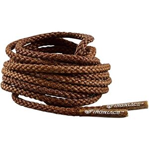 IRONLACE Atacadores redondos para botas clássicas, inquebráveis e extra resistentes, cordões para sapatos, fabricados com fibras 100% avançadas, 1 par, castanho ou preto, vários comprimentos IRONLACE Atacadores redondos para botas clássicas, inquebráveis e extra resistentes, cordões para sapatos, fabricados com fibras 100% avançadas, 1 par, castanho ou preto, vários comprimentos