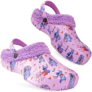Disney Stitch Chinelos de Inverno para Mulher com Forro Polar, Sapatos sem Cadarço, Chinelos para Casa e Jardim com ou sem Charms, Roxo, 35/36 EU Disney Stitch Chinelos de Inverno para Mulher com Forro Polar, Sapatos sem Cadarço, Chinelos para Casa e Jardim com ou sem Charms, Roxo, 35/36 EU