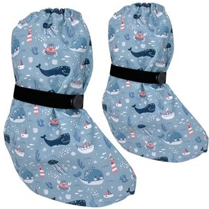 HECKBO Botas de chuva para bebés de 3 a 18 meses impermeáveis com forro polar animais marinhos sapatos de exterior para recém-nascidos e crianças pequenas HECKBO Botas de chuva para bebés de 3 a 18 meses impermeáveis com forro polar animais marinhos sapatos de exterior para recém-nascidos e crianças pequenas