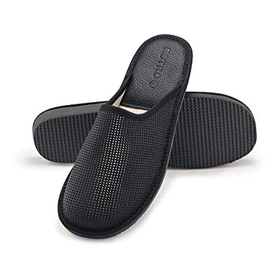ESTRO Chinelos Casa Homem Verão Chinelos Casa Couro Pantufas Homem Verão com Sola de Memória F20 ESTRO Chinelos Casa Homem Verão Chinelos Casa Couro Pantufas Homem Verão com Sola de Memória F20