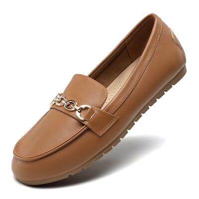 DREAM PAIRS Mocassins para mulheres confortáveis e leves para uso casual, sapatos planos de trabalho para caminhar com conforto Plantilla soporte arco, suela texturizada, diseño práctico slip-on, detalle metálico chic. DREAM PAIRS Mocassins para mulheres confortáveis e leves para uso casual, sapatos planos de trabalho para caminhar com conforto Plantilla soporte arco, suela texturizada, diseño práctico slip-on, detalle metálico chic.