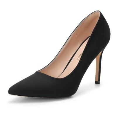 DREAM PAIRS Zapatos de tacón Alto con Punta Cerrada para Mujer, Zapatos de tacón Alto con Punta Puntiaguda, Negro/Gamuza, 37 EU DREAM PAIRS Zapatos de tacón Alto con Punta Cerrada para Mujer, Zapatos de tacón Alto con Punta Puntiaguda, Negro/Gamuza, 37 EU