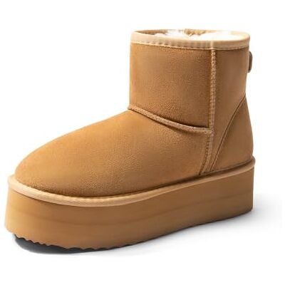 DREAM PAIRS Botas Clássicas de Plataforma de Camurça Genuína para Mulheres Impermeáveis Fuzzy Botas de Inverno de Tornozelo para Neve com Lacinhos Forro de Pele Sintética DREAM PAIRS Botas Clássicas de Plataforma de Camurça Genuína para Mulheres Impermeáveis Fuzzy Botas de Inverno de Tornozelo para Neve com Lacinhos Forro de Pele Sintética