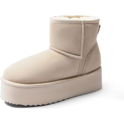 DREAM PAIRS Botas Clássicas de Plataforma de Camurça Genuína para Mulheres Impermeáveis Fuzzy Botas de Inverno de Tornozelo para Neve com Lacinhos Forro de Pele Sintética DREAM PAIRS Botas Clássicas de Plataforma de Camurça Genuína para Mulheres Impermeáveis Fuzzy Botas de Inverno de Tornozelo para Neve com Lacinhos Forro de Pele Sintética