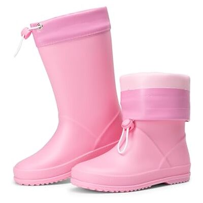 DREAM PAIRS Botas de Água para Crianças, Sapatos de Chuva Impermeáveis, Botins Antiderrapantes, ROSA DREAM PAIRS Botas de Água para Crianças, Sapatos de Chuva Impermeáveis, Botins Antiderrapantes, ROSA