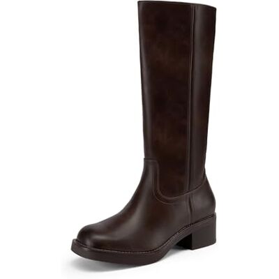 DREAM PAIRS Botas altas até ao joelho para mulher, plataforma de ponta quadrada, salto grosso, botas de campus de banana para mulher, botas altas de equitação confortáveis com zíper lateral Botas altas de equitación con punta redonda cuadrada, cremaller DREAM PAIRS Botas altas até ao joelho para mulher, plataforma de ponta quadrada, salto grosso, botas de campus de banana para mulher, botas altas de equitação confortáveis com zíper lateral Botas altas de equitación con punta redonda cuadrada, cremaller