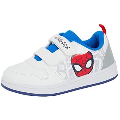 Marvel Sapatilhas de skate para crianças Spiderman, leves, fáceis de segurar, cor branca Marvel Sapatilhas de skate para crianças Spiderman, leves, fáceis de segurar, cor branca