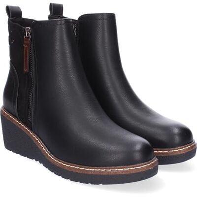 shoes&blues.es Botins de Cuna para Mulher Confortáveis, Design Elegante com Fecho de Corredor Lateral e Enfeite de Fecho, Ideal para Uso Diário shoes&blues.es Botins de Cuna para Mulher Confortáveis, Design Elegante com Fecho de Corredor Lateral e Enfeite de Fecho, Ideal para Uso Diário