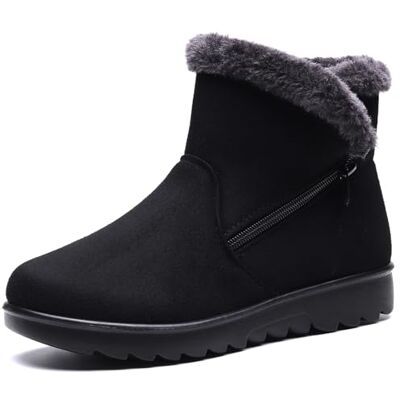 Vunavueya Botas de inverno para mulher, botas de neve forradas e quentes, sapatilhas, botins rasos com zíper, casuais, para mulher, 35-41.5 Forradas Calientes, Botas Cortas al Tobillo, Cremallera Lateral, Suela Antideslizante, Para Trabajo Caminar O Uso Vunavueya Botas de inverno para mulher, botas de neve forradas e quentes, sapatilhas, botins rasos com zíper, casuais, para mulher, 35-41.5 Forradas Calientes, Botas Cortas al Tobillo, Cremallera Lateral, Suela Antideslizante, Para Trabajo Caminar O Uso