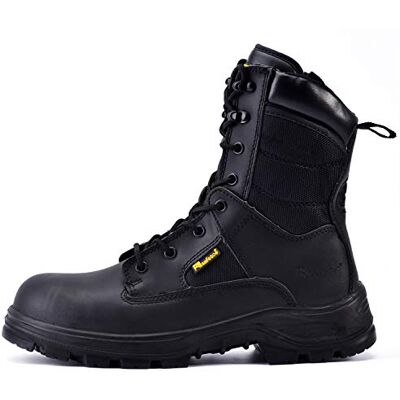 SAFEYEAR Botas de Segurança Homens e Mulheres, S3 Botas de Segurança de Trabalho Militar com Couro Impermeável, Biqueira com Ponta de Aço, Leves, Calçado com Zíper, Palmilha Mais Confortável… SAFEYEAR Botas de Segurança Homens e Mulheres, S3 Botas de Segurança de Trabalho Militar com Couro Impermeável, Biqueira com Ponta de Aço, Leves, Calçado com Zíper, Palmilha Mais Confortável…