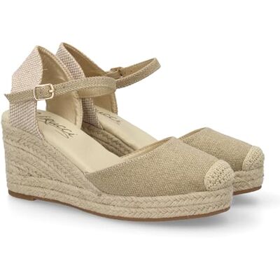 shoes&blues.es Sandália de berço de juta para mulher, design moderno confortável e elegante, com juta no mesmo tom e com fecho de fivela, ideal para a primavera e verão. shoes&blues.es Sandália de berço de juta para mulher, design moderno confortável e elegante, com juta no mesmo tom e com fecho de fivela, ideal para a primavera e verão.