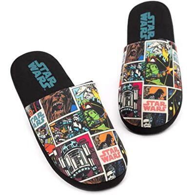 Star Wars Slippers para homem de adultos cômicos Slip-on Black House Shoes Star Wars Slippers para homem de adultos cômicos Slip-on Black House Shoes