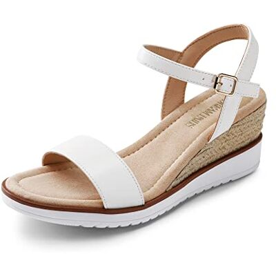 DREAM PAIRS Sandália de vestido confortável para mulher com salto cunha sapatos clássicos de ponta redonda com fivelas e tiras de verão SDPW2342W-E Sandalias plataforma con correa tobillo, suela antideslizante, estilo casual y desenfadado. DREAM PAIRS Sandália de vestido confortável para mulher com salto cunha sapatos clássicos de ponta redonda com fivelas e tiras de verão SDPW2342W-E Sandalias plataforma con correa tobillo, suela antideslizante, estilo casual y desenfadado.