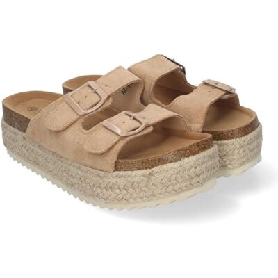 shoes&blues.es Sandália de plataforma para mulher, conforto e elegantes, forrada de juta, com planta anatómica e fecho de fivelas, ideais para a primavera e verão shoes&blues.es Sandália de plataforma para mulher, conforto e elegantes, forrada de juta, com planta anatómica e fecho de fivelas, ideais para a primavera e verão