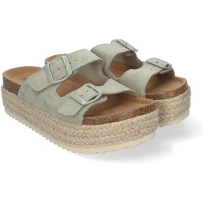 shoes&blues.es Sandália de plataforma para mulher, conforto e elegantes, forrada de juta, com planta anatómica e fecho de fivelas, ideais para a primavera e verão shoes&blues.es Sandália de plataforma para mulher, conforto e elegantes, forrada de juta, com planta anatómica e fecho de fivelas, ideais para a primavera e verão