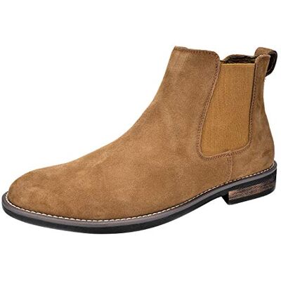 Bruno Marc Bota Chelsea homem botins homem vestir Upper camurça macia, palmilha EVA confortável, painéis elásticos de calçado fácil, sola TPR antiderrapante, estilo versátil Bruno Marc Bota Chelsea homem botins homem vestir Upper camurça macia, palmilha EVA confortável, painéis elásticos de calçado fácil, sola TPR antiderrapante, estilo versátil