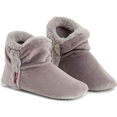 Dunlop Sapatilhas de estar em casa altas para mulher, botas chinelos fechados inverno, interior suave peluche com sola de borracha antiderrapante Dunlop Sapatilhas de estar em casa altas para mulher, botas chinelos fechados inverno, interior suave peluche com sola de borracha antiderrapante