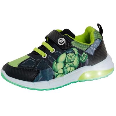 Marvel Sapatilhas de skate para crianças Incredible Hulk Light Up Trainers Kids Avengers Sapatilhas de skate Bombas Marvel Sapatilhas de skate para crianças Incredible Hulk Light Up Trainers Kids Avengers Sapatilhas de skate Bombas