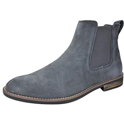 Bruno Marc Bota Chelsea homem botins homem vestir Upper camurça macia, palmilha EVA confortável, painéis elásticos de calçado fácil, sola TPR antiderrapante, estilo versátil Bruno Marc Bota Chelsea homem botins homem vestir Upper camurça macia, palmilha EVA confortável, painéis elásticos de calçado fácil, sola TPR antiderrapante, estilo versátil