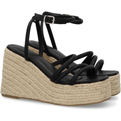 shoes&blues.es Sandália de berço de juta para mulher, design confortável e elegante com tiras cruzadas na pala e fecho de fivela, ideais para a primavera e verão. shoes&blues.es Sandália de berço de juta para mulher, design confortável e elegante com tiras cruzadas na pala e fecho de fivela, ideais para a primavera e verão.