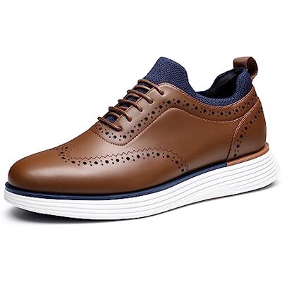 Bruno Marc Sapatos de cordões respiráveis sapatilhas de vestir casual Oxfords para homem e verão com palmilha acolchoada confortável Bruno Marc Sapatos de cordões respiráveis sapatilhas de vestir casual Oxfords para homem e verão com palmilha acolchoada confortável