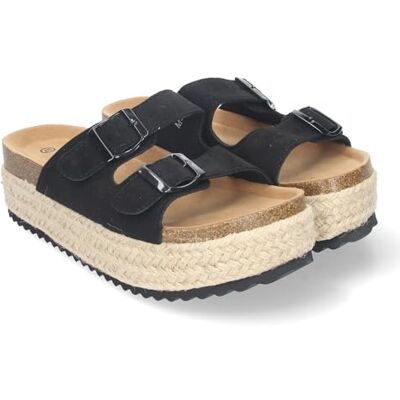 shoes&blues.es Sandália de plataforma para mulher, conforto e elegantes, forrada de juta, com planta anatómica e fecho de fivelas, ideais para a primavera e verão shoes&blues.es Sandália de plataforma para mulher, conforto e elegantes, forrada de juta, com planta anatómica e fecho de fivelas, ideais para a primavera e verão