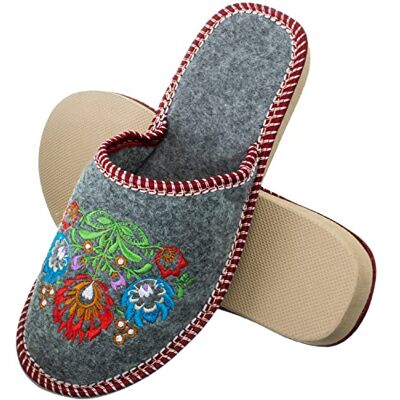 ESTRO Chinelos Mulher Casa Fieltro Pantufas Mulher Fieltro Chinelos Casa Fechados com Sola Antiderrapante ESTRO Chinelos Mulher Casa Fieltro Pantufas Mulher Fieltro Chinelos Casa Fechados com Sola Antiderrapante