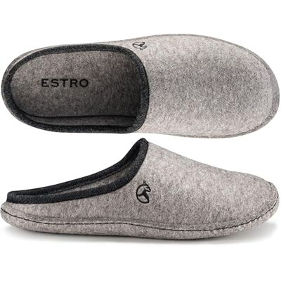 ESTRO Chinelos de feltro homem chinelos homem chinelos de estar por casa sapatilhas com sola de feltro ESTRO Chinelos de feltro homem chinelos homem chinelos de estar por casa sapatilhas com sola de feltro