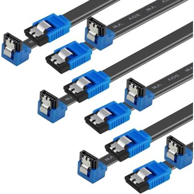 BENFEI Cabo SATA III, pacote de 6 cabos SATA III 6 Gbps ângulo reto de 90 graus com trava de bloqueio de 18 polegadas para HDD SATA, SSD, controlador de CD, gravador de CD azul BENFEI Cabo SATA III, pacote de 6 cabos SATA III 6 Gbps ângulo reto de 90 graus com trava de bloqueio de 18 polegadas para HDD SATA, SSD, controlador de CD, gravador de CD azul