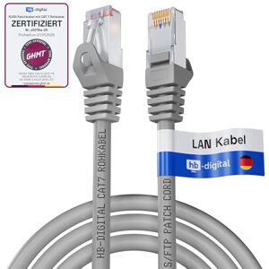 HB-DIGITAL 3 m CAT 7 Cabo Ethernet LAN S/FTP PiMF LSZH AWG26 cabo de rede com CAT 6A RJ45 conectores até 10 Gbits/600 MHz ideal para Patchpanel Servidor PC Laptop Smart TV DSL cinzento HB-DIGITAL 3 m CAT 7 Cabo Ethernet LAN S/FTP PiMF LSZH AWG26 cabo de rede com CAT 6A RJ45 conectores até 10 Gbits/600 MHz ideal para Patchpanel Servidor PC Laptop Smart TV DSL cinzento