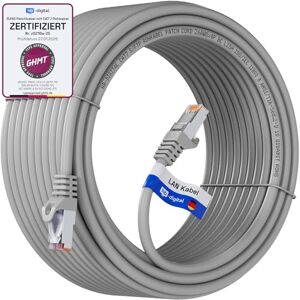 HB-DIGITAL 20 m CAT 7 Cabo Ethernet LAN S/FTP PiMF LSZH AWG26 cabo de rede com CAT 6A RJ45 conectores até 10 Gbits/600 MHz ideal para Patchpanel Servidor PC Laptop Smart TV DSL cinzento HB-DIGITAL 20 m CAT 7 Cabo Ethernet LAN S/FTP PiMF LSZH AWG26 cabo de rede com CAT 6A RJ45 conectores até 10 Gbits/600 MHz ideal para Patchpanel Servidor PC Laptop Smart TV DSL cinzento