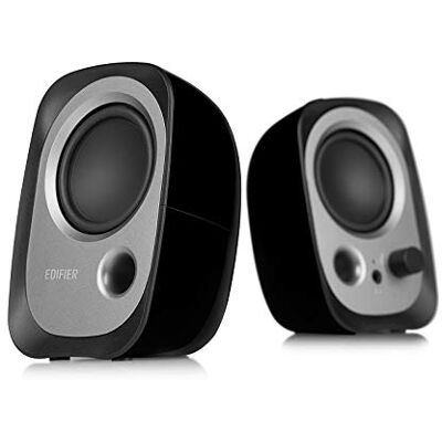 Edifier R12U – Conjunto de altifalantes com ligação para auriculares e controlo de volume integrado. Cor preta. Edifier R12U – Conjunto de altifalantes com ligação para auriculares e controlo de volume integrado. Cor preta.