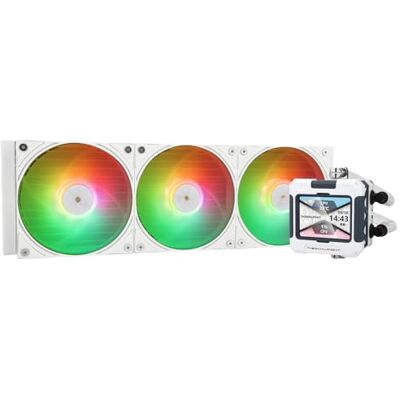 Thermalright FW 360 Blanco ARGB CPU refrigeración por agua con 3 ventiladores PWM, IPS 320 x 240 resolución pantalla LCD, refrigeración 360 AIO, refrigerador líquido de CPU para AMD/Intel PC Thermalright FW 360 Blanco ARGB CPU refrigeración por agua con 3 ventiladores PWM, IPS 320 x 240 resolución pantalla LCD, refrigeración 360 AIO, refrigerador líquido de CPU para AMD/Intel PC
