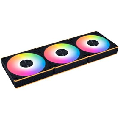 Lian-Li UNI FAN CL120 Wireless 120 mm pás invertidas, conjunto de 3, preto Controlador incluído, fluxo invertido, até 2100 rpm, 2,38 mmH2O, moldura de 28 mm, 2 zonas de iluminação ARGB Lian-Li UNI FAN CL120 Wireless 120 mm pás invertidas, conjunto de 3, preto Controlador incluído, fluxo invertido, até 2100 rpm, 2,38 mmH2O, moldura de 28 mm, 2 zonas de iluminação ARGB
