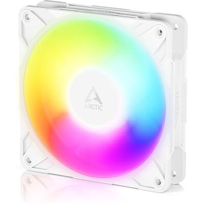 Arctic P12 Pro Reverse A-RGB Ventoinha premium de 120 mm com fluxo de ar reverso, ventilador PWM com divisor de cabo em Y, 500-3000 rpm, 0 rpm <5% PWM, 5 V digital RGB, FDB, 4-Pin branco Arctic P12 Pro Reverse A-RGB Ventoinha premium de 120 mm com fluxo de ar reverso, ventilador PWM com divisor de cabo em Y, 500-3000 rpm, 0 rpm <5% PWM, 5 V digital RGB, FDB, 4-Pin branco