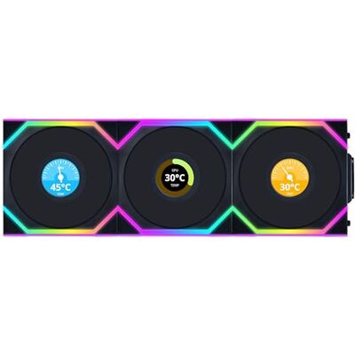 Lian-Li UNI Fan SL Ventoinha sem fio LCD (ARGB, PWM, 3 unidades, inclui controlador, 120 mm), cor preto Lian-Li UNI Fan SL Ventoinha sem fio LCD (ARGB, PWM, 3 unidades, inclui controlador, 120 mm), cor preto